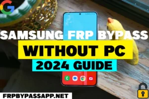 A picture of a Samsung FRP Bypass Without PC Free 2024 guide on a table with yellow duck.
